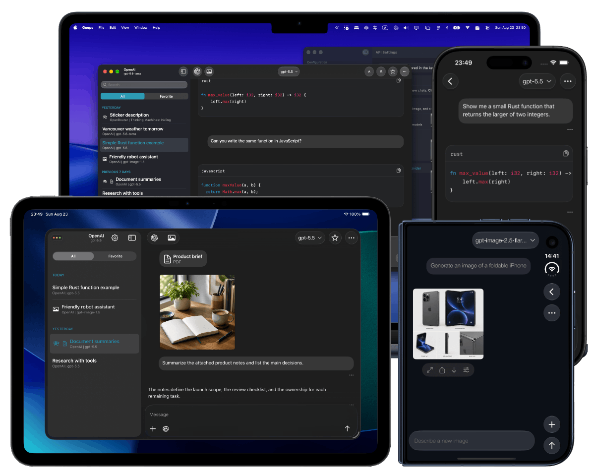Geeps conversations across iPhone, iPad, and Mac